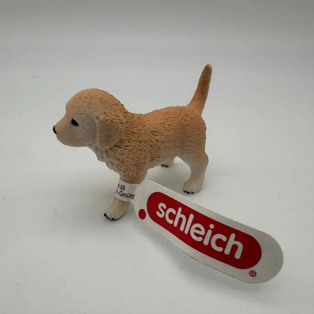 2 Pack Schleich Golden Retriever Puppy Figurine - Realistic Toy Dog Figure